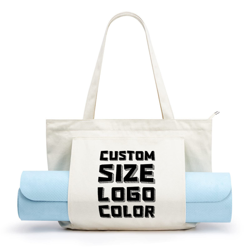 Custom logo Print Yoga Matt Bag Ecofriendly Yoga Mat Cover Bag Carrier Eco Friendly Cotton Canvas Yoga Mat Bag