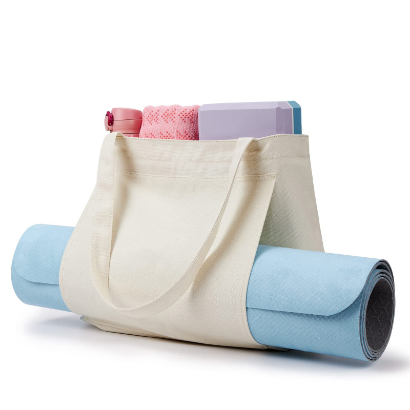 Custom logo Print Yoga Matt Bag Ecofriendly Yoga Mat Cover Bag Carrier Eco Friendly Cotton Canvas Yoga Mat Bag