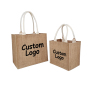 Umweltfreundliche, laminierte Jute-Tasche, wiederverwendbare Leinen-Strandtasche, hessische Einkaufstaschen mit individuellem Logo
