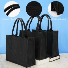 Sac de plage en chanvre réutilisable Jute Beach Shopping Bag Portable Linen Grocery Organizer Jute Shopper Bag