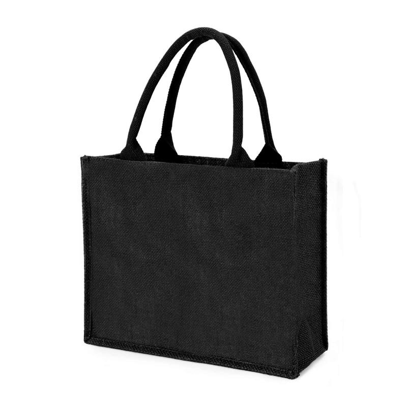 Reusable Hemp Beach Bag Jute Beach Shopping Bag Portable Linen Grocery Organizer Jute Shopper Bag