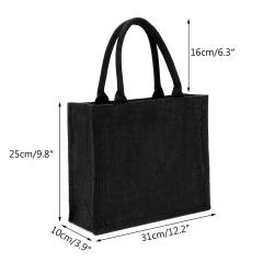 Sac de plage en chanvre réutilisable Jute Beach Shopping Bag Portable Linen Grocery Organizer Jute Shopper Bag