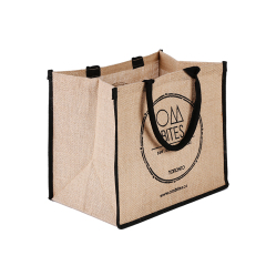 Последние тенденции Привлекательный стиль Элегантная экологически чистая индивидуальная большая сумка из джута для покупок