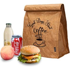 Bolsa de asas grande aislada para el almuerzo, bolsas térmicas reutilizables para refrigerador de papel tyvek