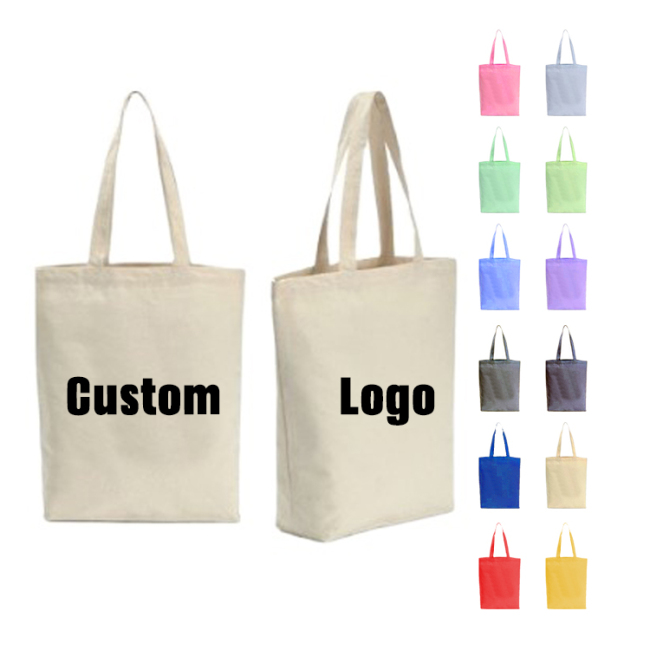 Выдвиженческие персонализированные пустые простые сумки Тоте хлопка мешков холста хлопка многоразовые покупкы с логотипом напечатанным таможней