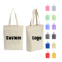 Promotional Personalized Blank Plain Cotton Canvas Bags Reusable Shopping Cotton Tote Bags With Custom Printed Logo
