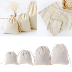 Kundenspezifische Calico-Stoff-Taschen, die kleine Baumwollsegeltuch-Geschenk-Kordelzug-Tasche verpacken