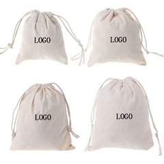 Изготовленные на заказ мешки ткани ситца упаковывая небольшую сумку Drawstring подарка холста хлопка