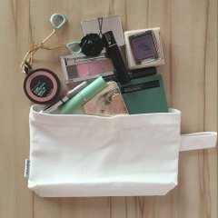 Custom Logo Eco Friendly Make Up Canvas Cotton Biodegradable Cosmetic Bag