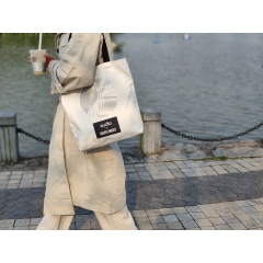 Venta al por mayor, bolsa de lona reutilizable en blanco, logotipo personalizado, tela de algodón impresa, bolso de compras de moda para mujer, bolsas de lona