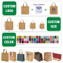Promotional Wholesale Custom Logo Large Washable Kraft Pape Tote Bag Lunch Bags with Logo for Bento Work Class