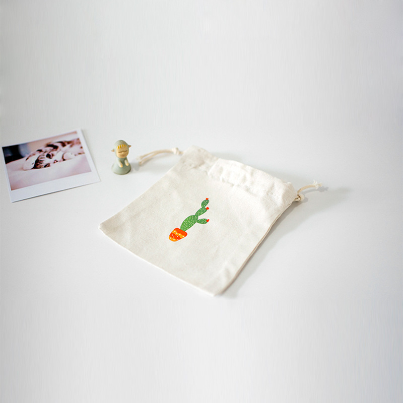 Factory directly Recycle Linen Bag Cotton Drawstring Bag small Promotional Price organic cotton bags drawstring