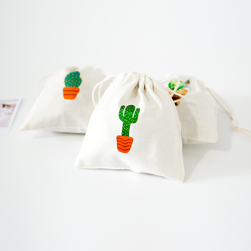 Factory directly Recycle Linen Bag Cotton Drawstring Bag small Promotional Price organic cotton bags drawstring