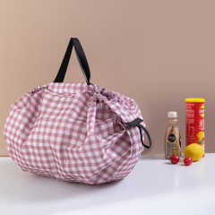 Commerce de gros sac fourre-tout pliable écologique en polyester sac d'épicerie réutilisable personnalisé
