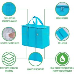 Sac de nourriture isolé écologique portable OEM sac isotherme en toile de coton durable personnalisé