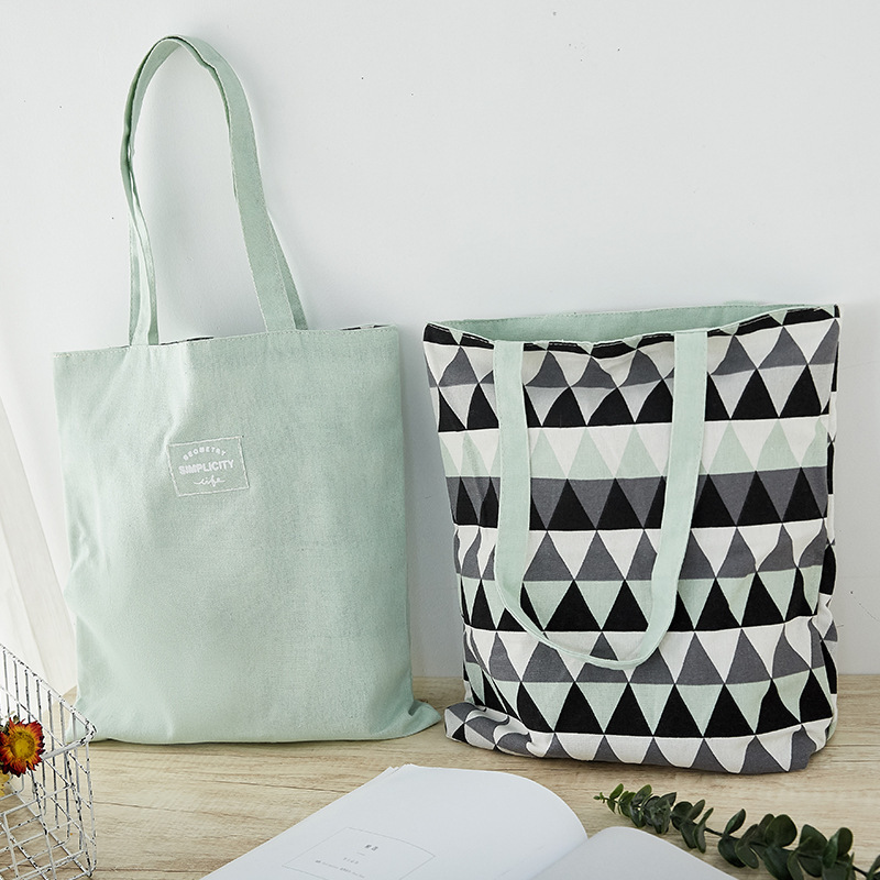 Leaf Pattern Summer Style Customizable Color Canvas Shopping Portable Shoulder Bag