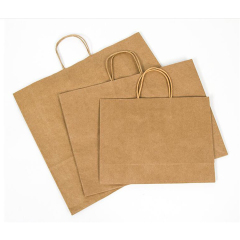 Personnalisez votre propre logo taille couleur nourriture bon marché à emporter sac en papier kraft brun avec poignée