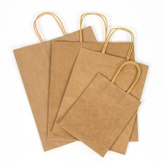 Personnalisez votre propre logo taille couleur nourriture bon marché à emporter sac en papier kraft brun avec poignée