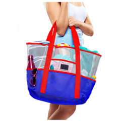 Mehrzweck-Taschenaufbewahrung 9 Taschen Schultergurte Große Netz-Strandtasche