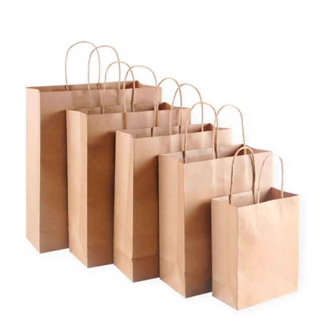 Sac en papier artisanal personnalisé, sac en papier cadeau marron, petits sacs sacs en papier