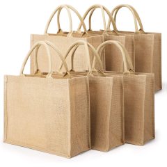 Nouveaux sacs d'épicerie réutilisables Sac à provisions étanche Poignée Jute Sac d'emballage portable