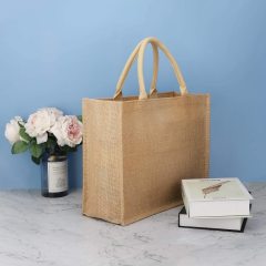 Nouveaux sacs d'épicerie réutilisables Sac à provisions étanche Poignée Jute Sac d'emballage portable