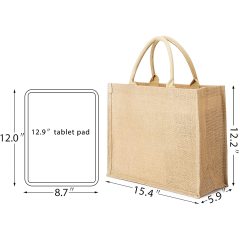 Новые многоразовые продуктовые сумки Водонепроницаемая сумка для покупок с джутовой ручкой Портативная упаковочная сумка
