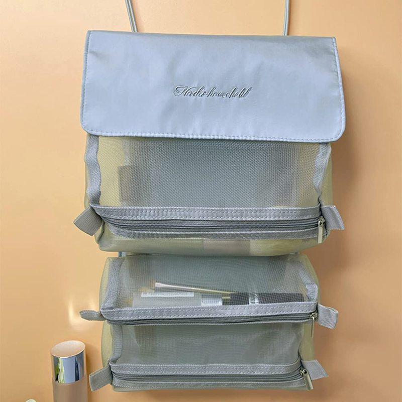 Custom Toiletry Bag Travel Bag with Hanging Hook Hanging Roll-up Makeup Bag