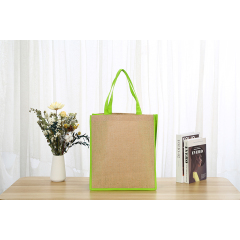 Umweltfreundliche OEM-Einkaufstasche mit kundenspezifischem Druck und Jute-Tasche mit Innenlaminierung