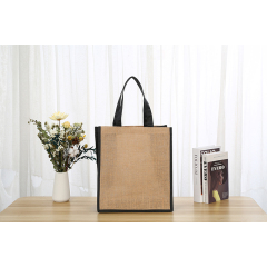 Umweltfreundliche OEM-Einkaufstasche mit kundenspezifischem Druck und Jute-Tasche mit Innenlaminierung