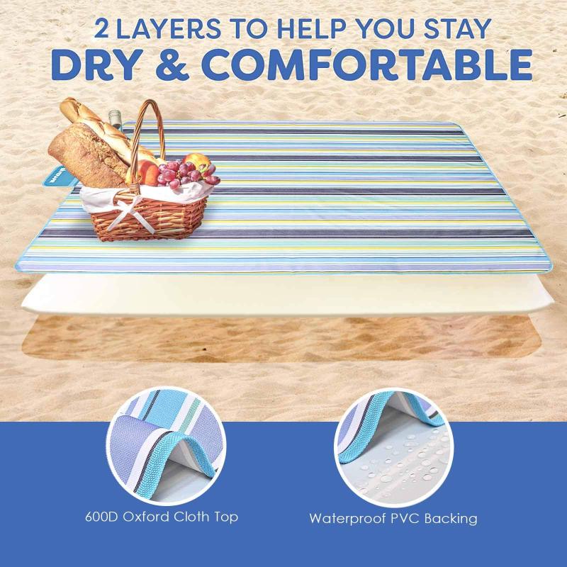 Beach Blanket Sand-proof Waterproof Outdoor Blanket Outdoor Down Camping Blanket for Traveling