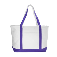 Großhandelsmode-Shopping-Reißverschluss-Druck-Frauen-Baumwollsegeltuch-Einkaufstasche mit individuell bedrucktem Logo