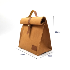 Bolsa de regalo de papel Kraft lavable de cuero de lujo ecológico de alta calidad