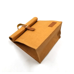 Bolsa de regalo de papel Kraft lavable de cuero de lujo ecológico de alta calidad