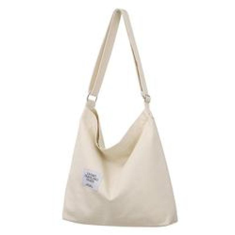 large capacity environmental custom corduroy canvas tote shoulder bag for women
