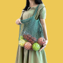 Große wiederverwendbare Öko-Einkaufstaschen aus 100 % Baumwolle. Faltbare Gemüse-Einkaufstaschen
