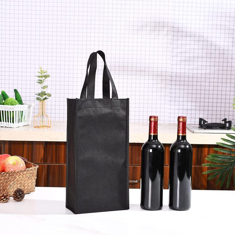 Promotional Reusable Non woven Wine Bag 4 bottle 6 Bottle With Handle