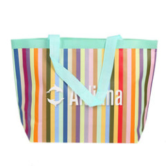 Красочным полосатым прокатанным не сплетенным логотипом сумки напечатанные логотипом сумки Тоте