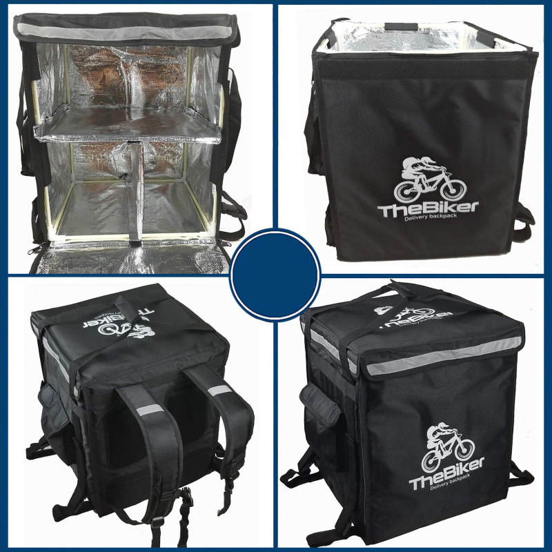 Large Capacity Double deck Motorcycle Insulated Pizza Food Delivery Backpack Warmer Bag