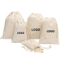 Promotion en gros pas cher sac de rangement pratique coton lin cadeau toile sac à cordon, logo vierge ou personnalisé