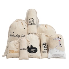 Promotion en gros pas cher sac de rangement pratique coton lin cadeau toile sac à cordon, logo vierge ou personnalisé