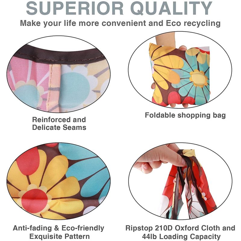 Reusable Shopping Grocery Pouch Bags Washable Foldable Shopping Tote Bag Large Eco-Friendly Purse Bag