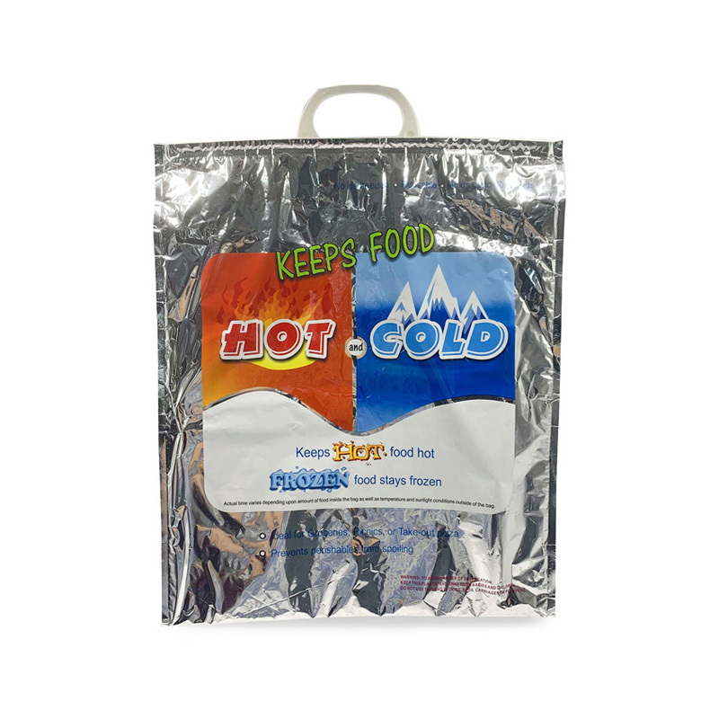 Bolso termal aislado del refrigerador de la entrega del papel de aluminio plástico impreso logotipo personalizado para la comida