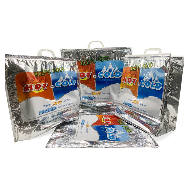 Bolso termal aislado del refrigerador de la entrega del papel de aluminio plástico impreso logotipo personalizado para la comida