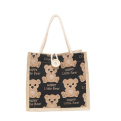 Оптовая сумка с мультяшным медведем милая легкая большая емкость для хранения ланч-бокс сумка на плечо