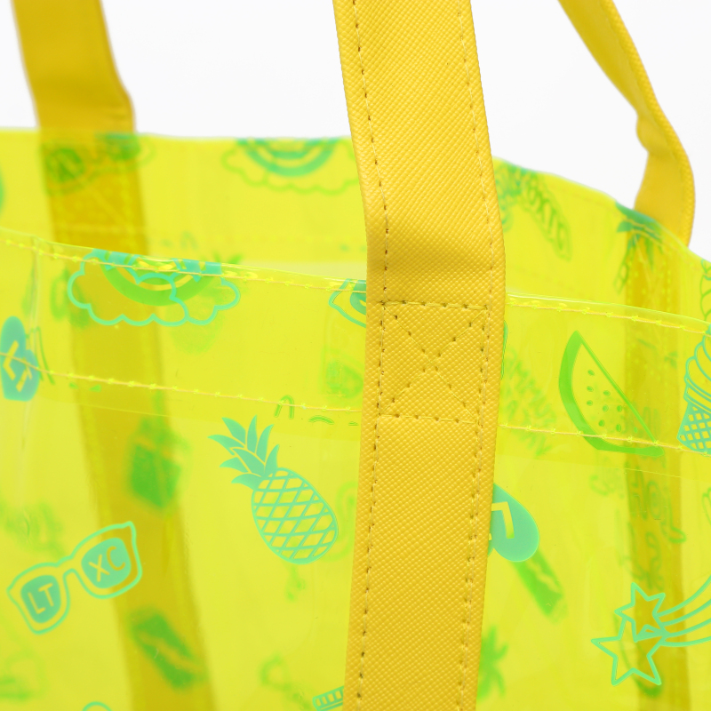 Custom Logo Handbag Heavy-duty Clear Transparent Waterproof PVC Shopping Bag