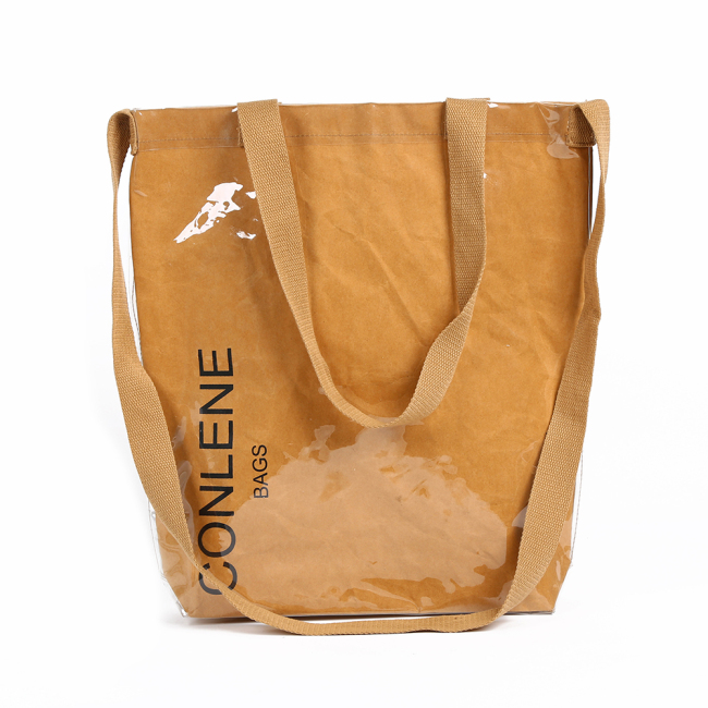 Großhandelswaschbare Kraftpapier-Taschen-kundenspezifische Logo-Griff-Tasche für den Einkauf