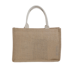 Cadeau Logo personnalisé Eco tissu réutilisable sacs de transport femmes plage fourre-tout à main laminé épicerie sacs à main shopping promotionnel sac de Jute