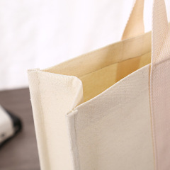 Оптовые высококачественные сумки большой емкости на заказ с собственным логотипом для покупок из хлопчатобумажной ткани с внутренним карманом