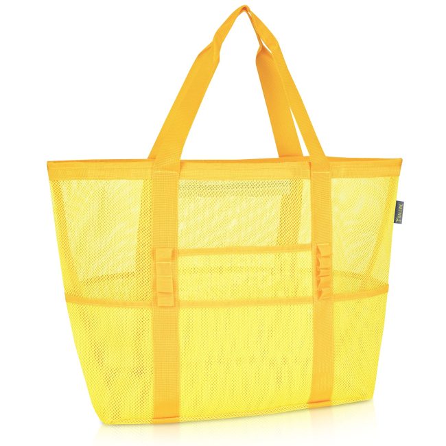 Bolsas de mano de malla con estampado personalizado para juguetes de camping en la playa familiar, bolsa de playa aislada con cremallera de gran tamaño, bolsa de natación para bolsa de playa